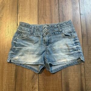 Y2K blue spice mid rise denim jean short‎ shorts jorts size 1